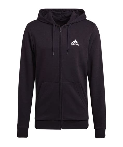 adidas kapuzenjacke essentials 3s fz schwarz weiß|Adidas Essentials Fleece 3.